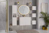 Colonne de salle de bain suspendue 140 cm Nova blanc