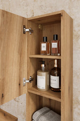 Colonne de salle de bain suspendue 140 cm Nova chêne naturel