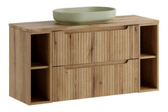 Meuble salle de bain Nova bois clair 120 cm avec vasque River vert sauge