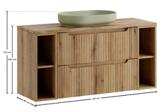 Meuble salle de bain Nova bois clair 120 cm avec vasque River vert sauge