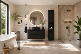 Colonne de salle de bain suspendue 140 cm Nova noir