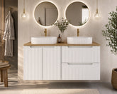 Meuble salle de bain Nova blanc 120 cm double vasque à poser 2 portes et 2 tiroirs