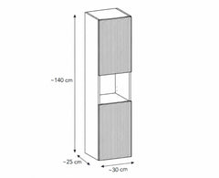 Colonne de salle de bain suspendue 140 cm Nova noir
