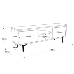 fiche technique Dimensions et caractéristiques du Meuble TV Azura en bois foncé