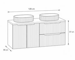 Meuble salle de bain Nova blanc 120 cm double vasque à poser 2 portes et 2 tiroirs