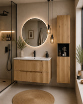 Colonne de salle de bain suspendue 140 cm Nova chêne naturel