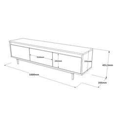 Plan technique avec dimensions du Meuble TV Mirage.