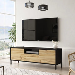 Meuble TV Focus 140 cm avec design industriel moderne