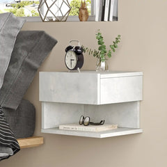 table de chevet murale effet béton flottante moderne