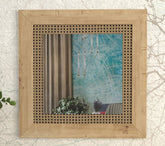 Miroir Carré Rotin Madura Cadre Naturel 72x72