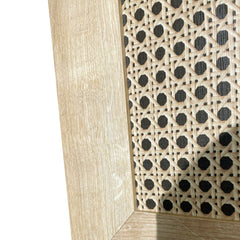 Détail du Cadre Style Rotin du Miroir Madura 72x72