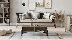 Décoration salon avec table basse ELARA 94x45 robuste LeBoMeuble