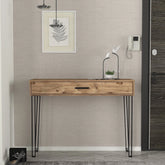 Console PRAGUE en bois massif avec pieds épingle en métal noir – vue d’entrée