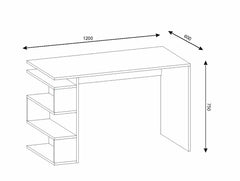 fiche technique Bureau Optimeo blanc et bois avec ordinateur et décoration - vue d’intérieur