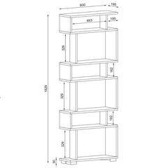 Bibliothèque Eleva Blanc - Schéma technique avec dimensions