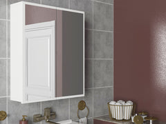 Armoire Miroir Kayla Fermée Suspendue dans Salle de Bain Moderne