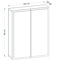 Dimensions de l'Armoire Miroir Kayla pour Salle de Bain