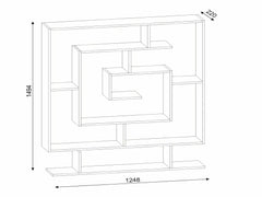 Bibliothèque moderne blanche - Dimensions et vue technique