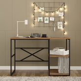 Bureau en bois et métal AUSTIN avec éclairage et décoration murale