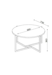 Bois- Table basse ronde en bois clair et acier dans un salon élégant