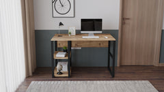 Bureau en bois clair DENVER avec design industriel chez LEBOMEUBLE
