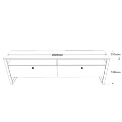 Schéma technique du meuble TV 'PHILADELPHIE' 180x35 cm