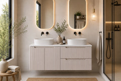 Meuble salle de bain Nova cachemire 120 cm double vasque à poser