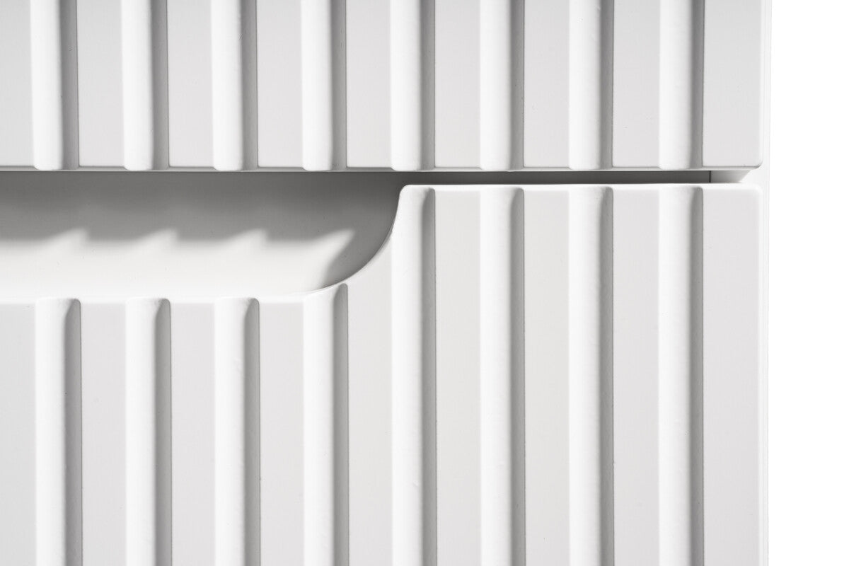 Meuble simple 60 cm avec vasque encastrée et 2 tiroirs Nova blanc