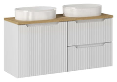Meuble salle de bain Nova blanc 120 cm double vasque à poser 2 portes et 2 tiroirs