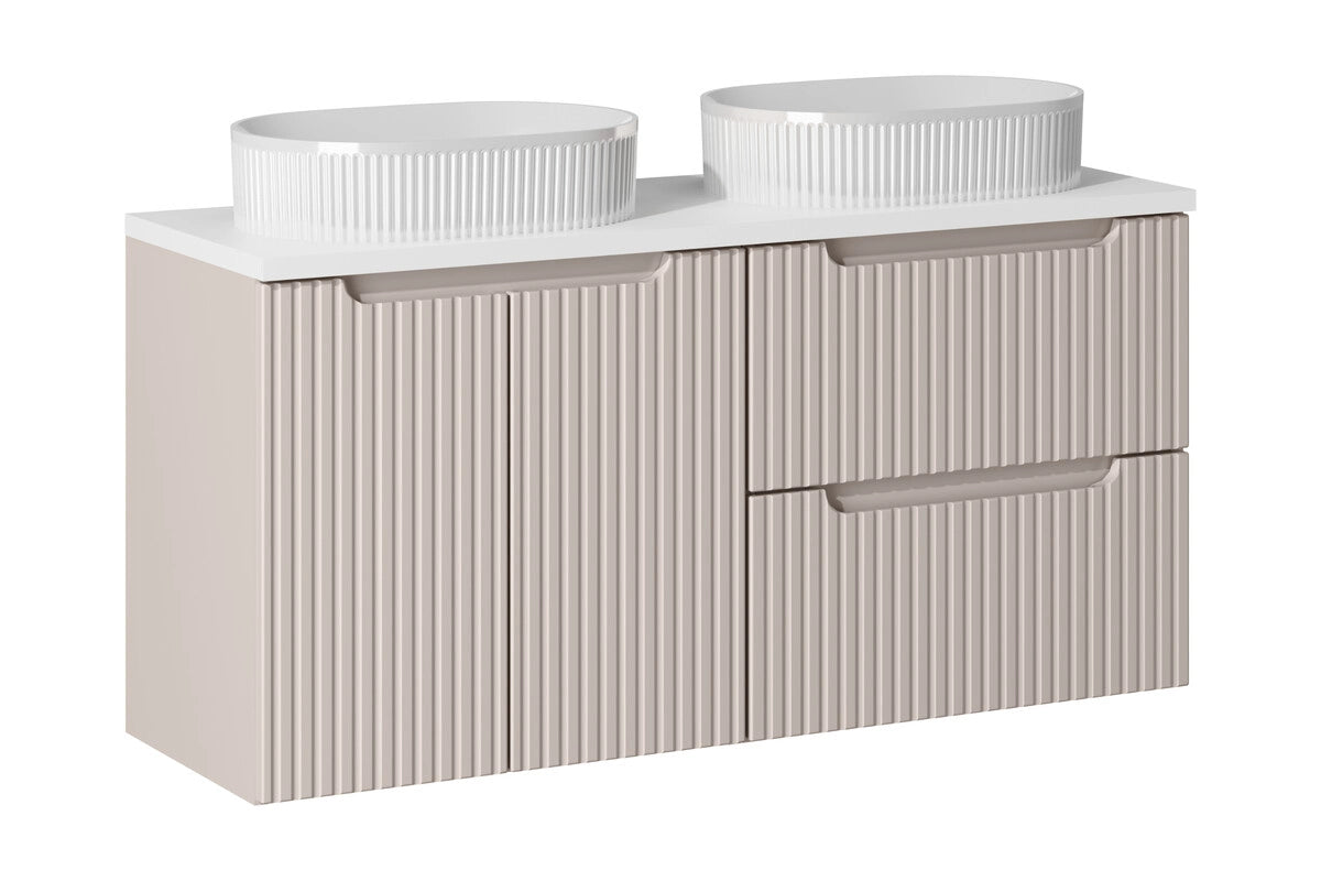Meuble salle de bain Nova cachemire 120 cm double vasque à poser