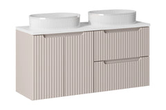 Meuble salle de bain Nova cachemire 120 cm double vasque à poser