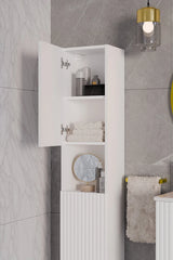 Colonne de salle de bain suspendue 140 cm Nova blanc