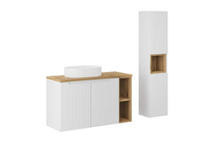 Ensemble salle de bain Nova blanc 100 cm avec vasque à poser et colonne