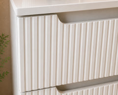 Meuble simple 50 cm avec vasque encastrée et 2 tiroirs Nova blanc