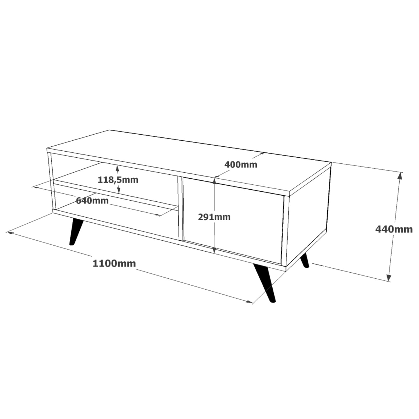 bois-Élégant meuble TV HALCYON-parfait pour salon contemporain-structure en bois durable