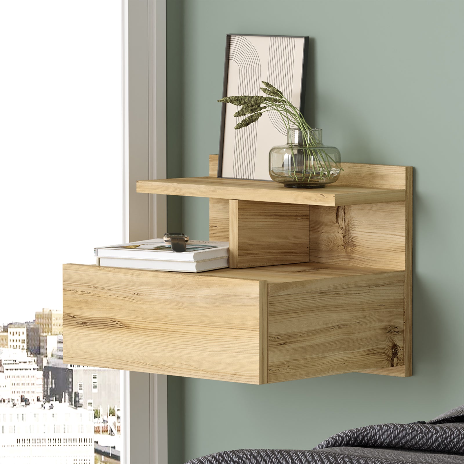 bois clair-table-de-chevet-ENIGMA-LEBOMEUBLE-avec-espace-de-rangement-et-design-moderne