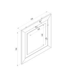 Dimensions du Miroir Cadre Rotin Madura 72x72