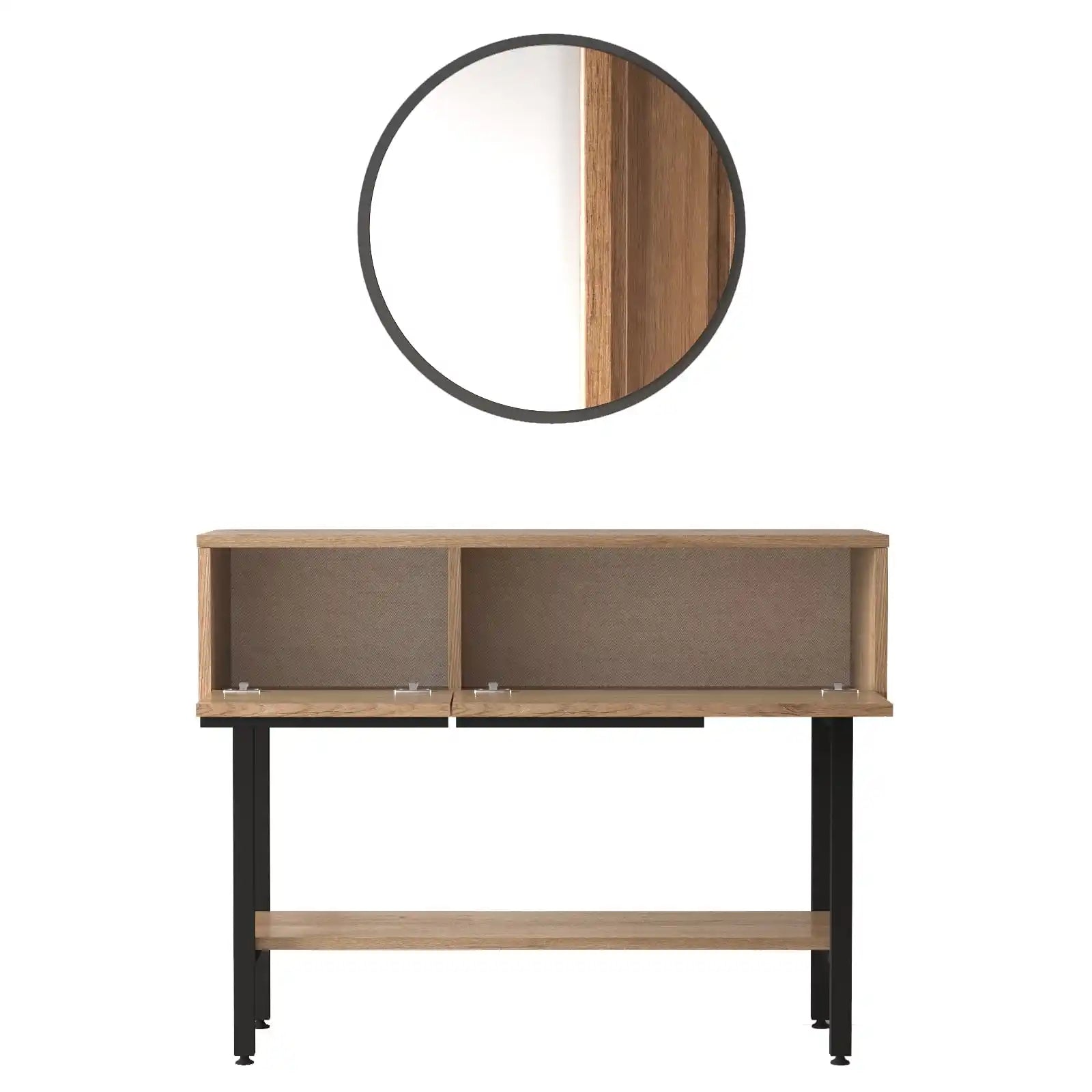 Console bois et métal 100x30 cm – structure épurée, idéale pour entrée moderne