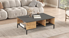 Table basse ANNA avec décoration minimaliste et structure en acier sur lebomeuble.com