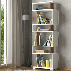 Meuble de rangement design Eleva en bois blanc et bois foncé