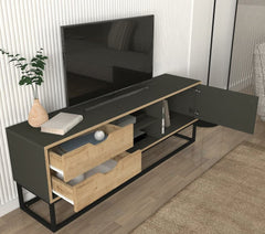 Détail tiroir ouvert du meuble TV Atlanta Essence - LeBoMeuble